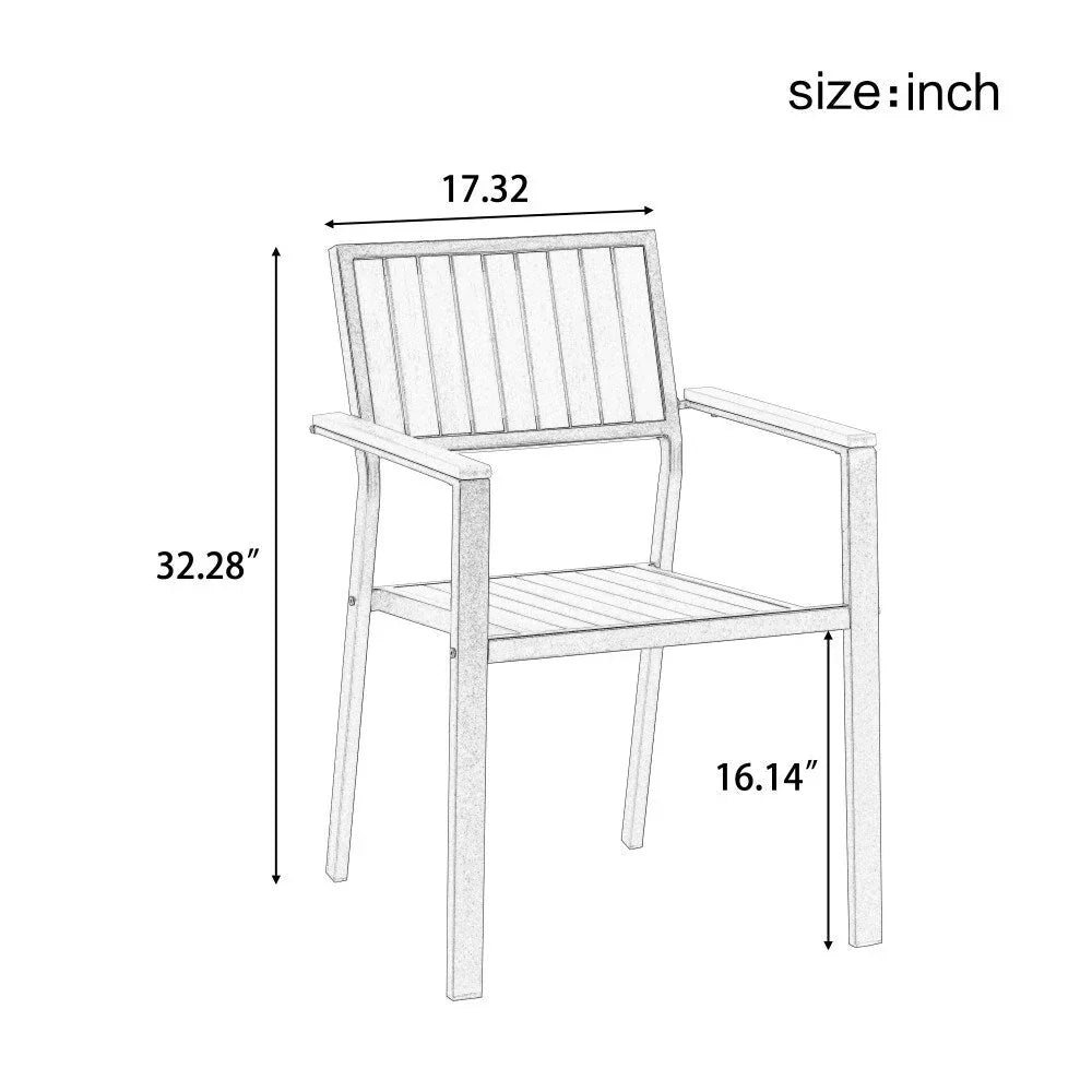 Modernes 7-teiliges Gartenmöbelset mit sechs Stühlen und ausziehbarem Tisch für die Terrasse