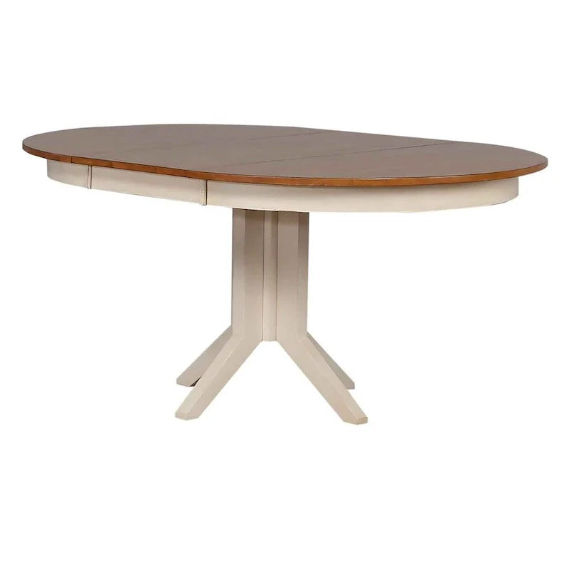 Modernes Esszimmer-Set für 5 Personen in Antik-Karamell/Biscotti mit doppelter X-Rückenlehne