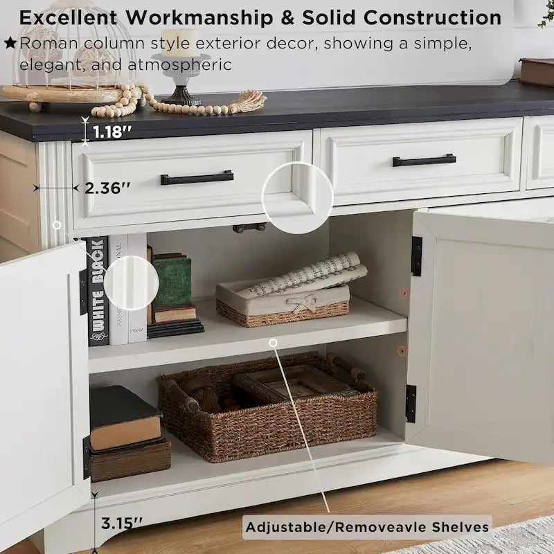 Buffet-Sideboard im Landhausstil, Kaffeebar und Weinbar für das Esszimmer - N/A