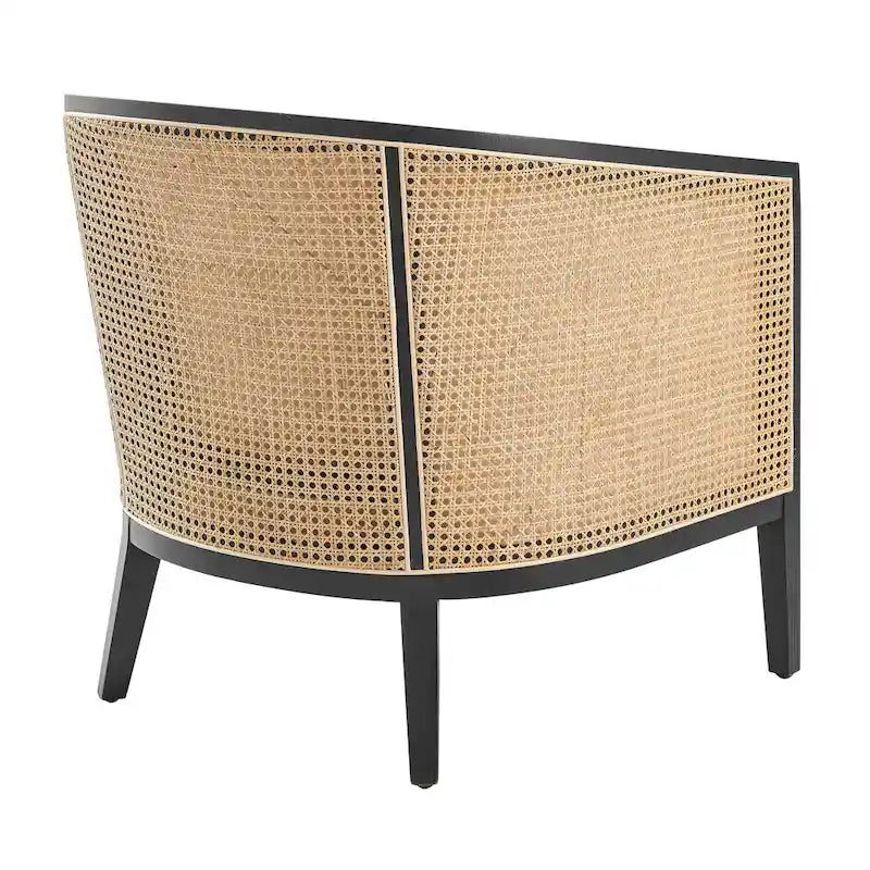 Tillman linnen fauteuil met rotan