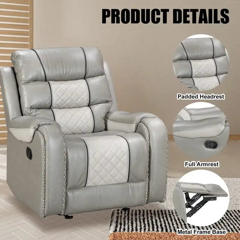 Extra grote fauteuil met verstelbare rugleuning van kunstleer in Amerikaans design voor de woonkamer