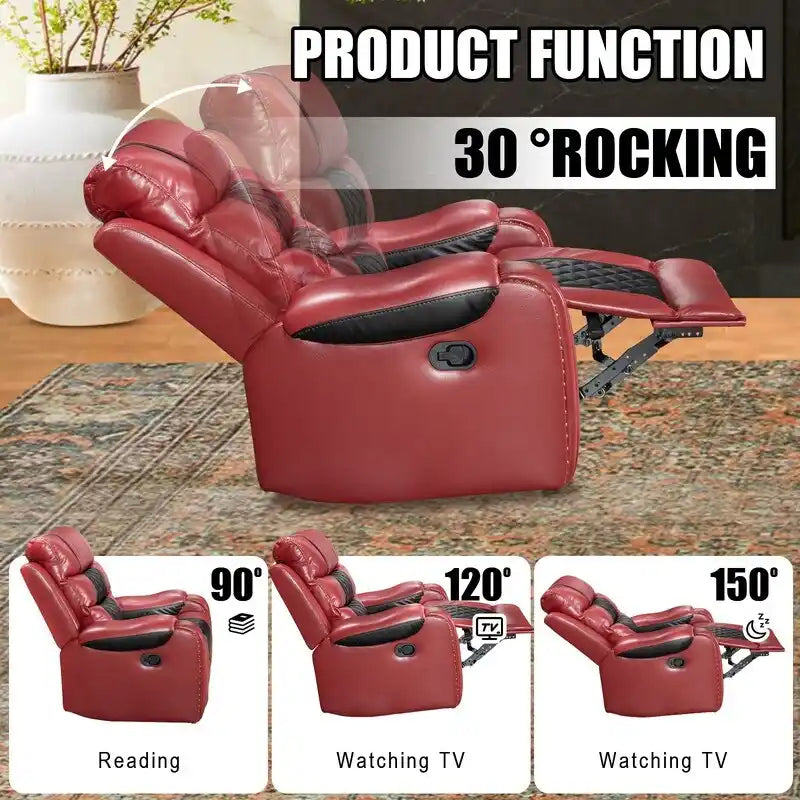 Extra grote fauteuil met verstelbare rugleuning van kunstleer in Amerikaans design voor de woonkamer