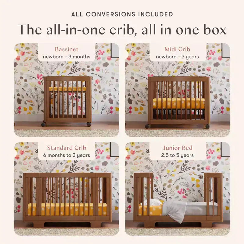 Babyletto Yuzu 8-in-1-Kinderbett, umbaubar mit Umbausets für alle Altersstufen