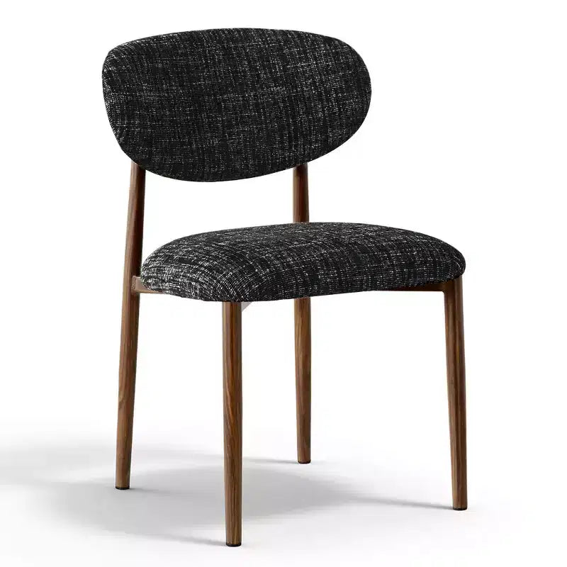 Set aus 4 modernen gepolsterten Esszimmerstühlen mit geschwungener Rückenlehne, armlose Seitenstühle mit Eisenrahmen für Esszimmer und Küche - Panipeachy