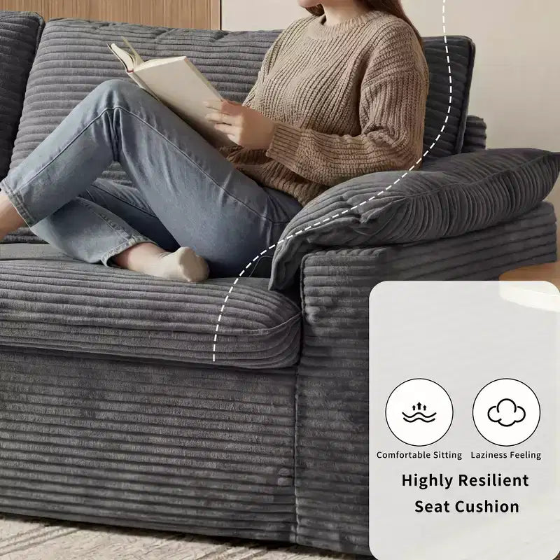 Dyonery 86 Cloud 2-Sitzer-Sofa, tiefe Sitzfläche und breite Armlehnenkissen, stabiler Rahmen, atmungsaktives ergonomisches Design