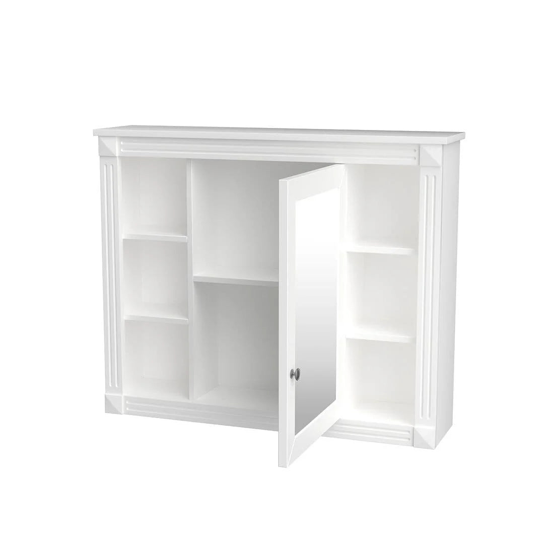 Moderne badkamermeubelset van 36' met wastafelblad en spiegelkast, 2 deuren en 2 laden