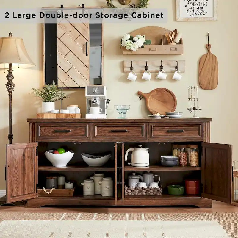 Buffet-Sideboard im Landhausstil, Kaffeebar und Weinbar für das Esszimmer - N/A