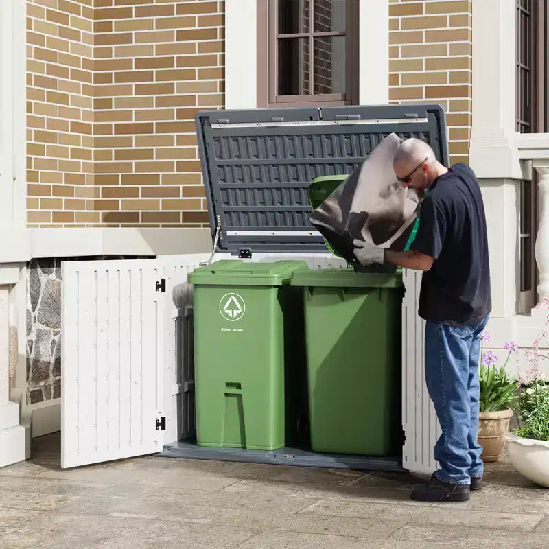 Opbergkast voor buiten, waterdichte opbergbox van hars, voor vuilnisbakken