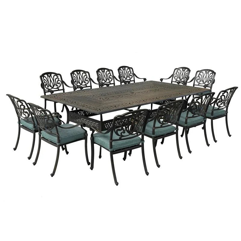 13-teiliges Essplatz-Set Manasquan aus Aluminium in Gunmetal von Havenside Home