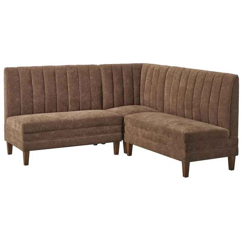 Ensemble banquette capitonnée Lifestorey Kerrington 3 pièces à dossier cannelé