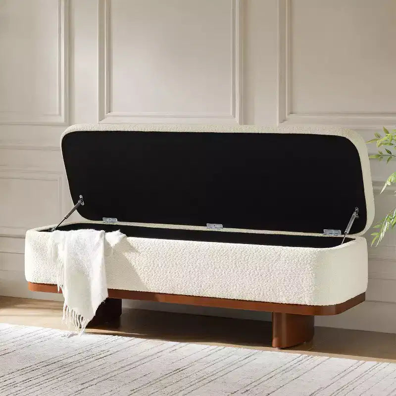 Banc Clara à abattant, facile à assembler, avec cadre en bois massif|HULALA HOME