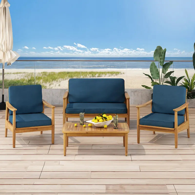 Willowbrook Outdoor-Sitzgruppe aus Akazienholz für 4 Personen von Christopher Knight Home