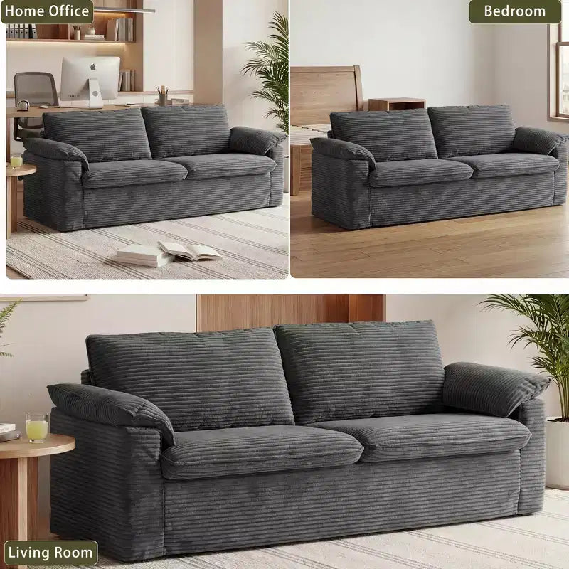 Dyonery 86 Cloud 2-Sitzer-Sofa, tiefe Sitzfläche und breite Armlehnenkissen, stabiler Rahmen, atmungsaktives ergonomisches Design
