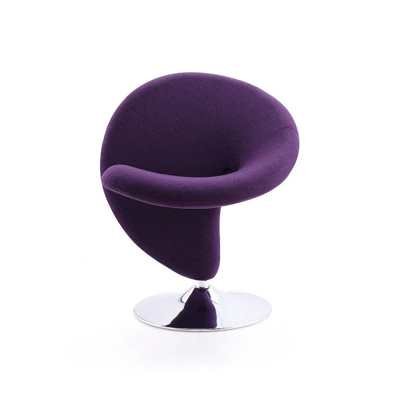 Manhattan Comfort Curl Akzent-Drehsessel aus Wollmischgewebe mit Chromgestell (2er-Set)