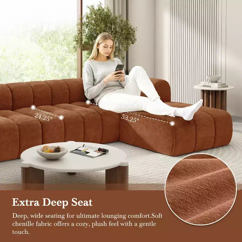 Christopher Knight Home Keri 122 modernes Ecksofa in L-Form mit hochdichtem Schaumstoff und niedriger Rückenlehne