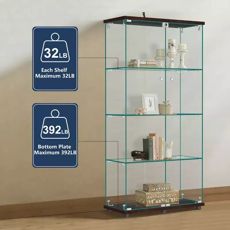 Vitrine en verre 64.5 X 32 avec serrure