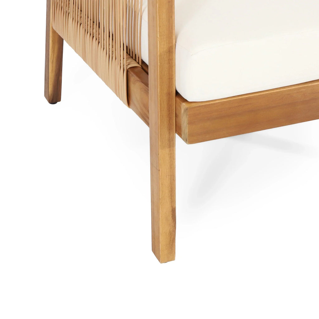 Jabe tuinset met clubfauteuils van acaciahout en riet van Christopher Knight Home