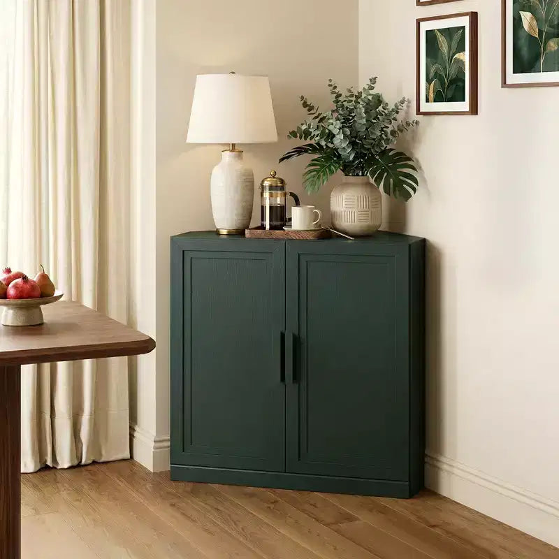 Eckschrank von Dovelina mit verstellbaren Einlegeböden, Sideboard, Anrichte, Weinschrank und Küchenschrank mit Holztüren - 31H x 31W, 36H x 31W