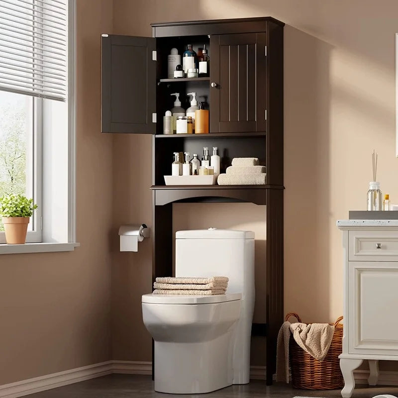Armoire de rangement pour salle de bains, armoire de rangement pour toilettes, étagère de salle de bains au-dessus des toilettes, gain de place