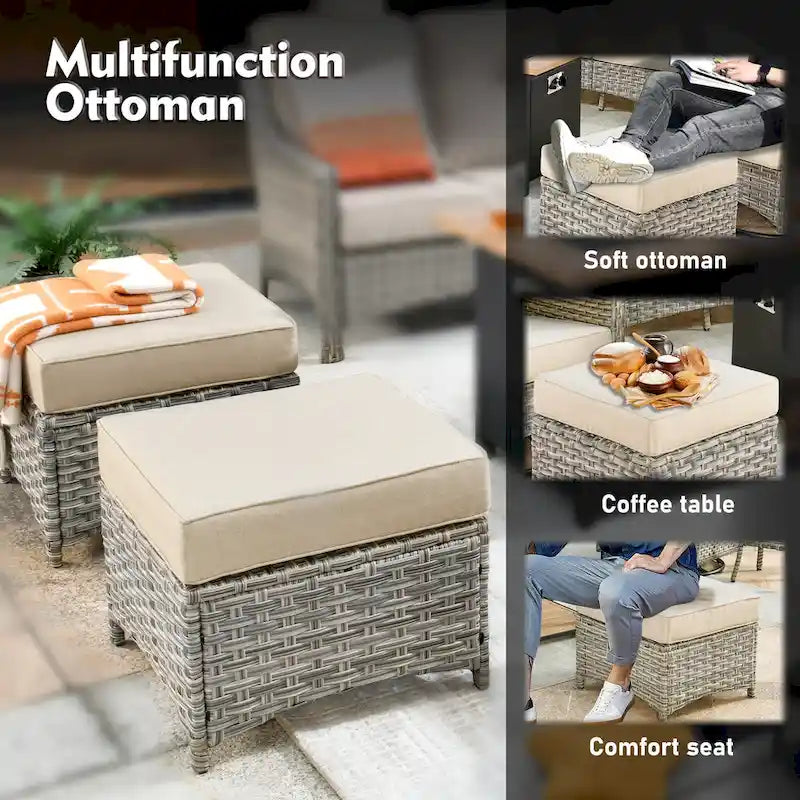 XIZZI 9-teiliges Gartenmöbel-Set für die Terrasse mit drehbarem Sessel