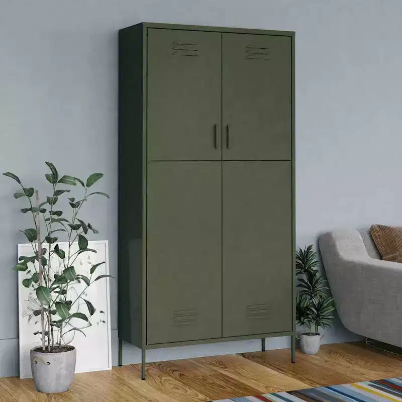 Armoire vidaXL vert olive 35.4x19.7x70.9 en acier