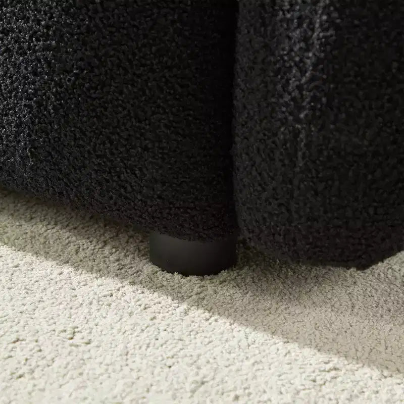 GDFStudio Alanna modernes 3-Sitzer-Sofa mit Teddy-Stoffbezug und Kissen, 79.5