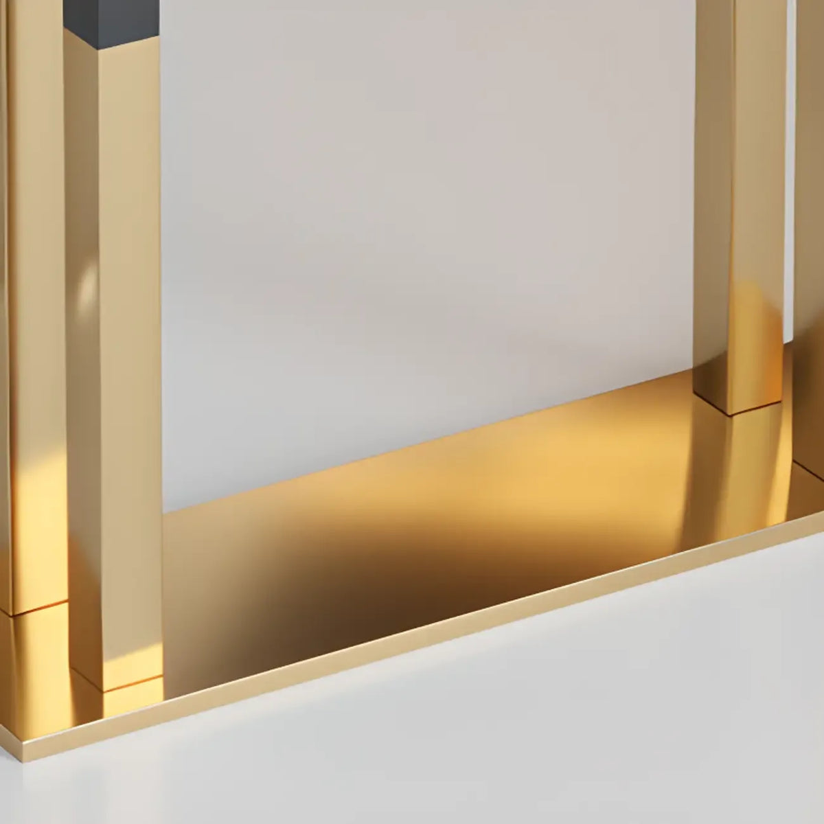 Luxe rechthoekige houten bartafel met gouden sledevoet om aan te dineren