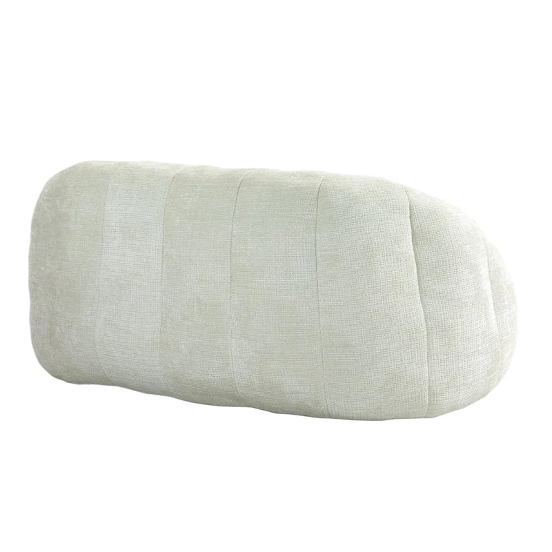 Fauteuil lounge blanc de 63.78, rembourré de chenille et doté de mousse haute densité