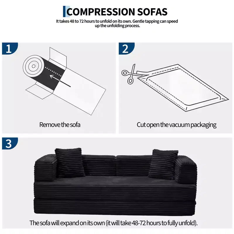 80.7 5-in-1-Schlafsofa mit Cordbezug, 1200 lbs, keine Montage erforderlich