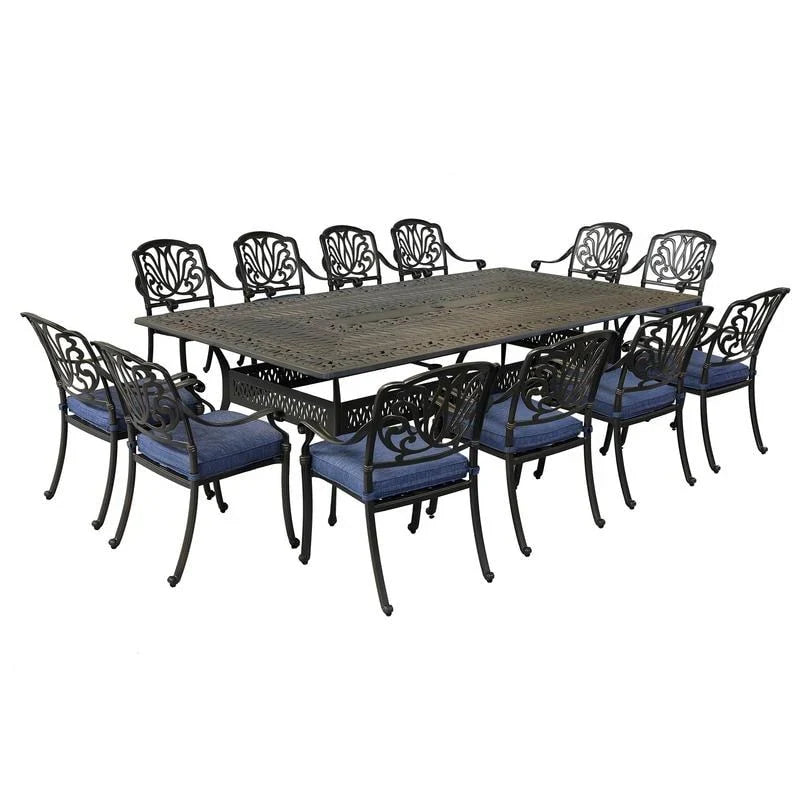13-teiliges Essplatz-Set Manasquan aus Aluminium in Gunmetal von Havenside Home