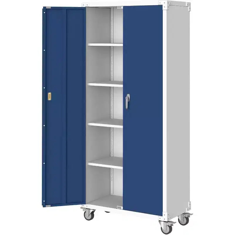 Armoire de rangement en acier de 71 pouces avec portes verrouillables et 4 étagères réglables, meuble métallique robuste pour abri voiture/bureau/garde-manger, conception antirouille