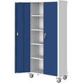 Armoire de rangement en acier de 71 pouces avec portes verrouillables et 4 étagères réglables, meuble métallique robuste pour abri voiture/bureau/garde-manger, conception antirouille