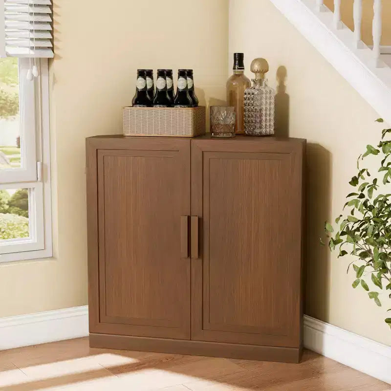 Eckschrank von Dovelina mit verstellbaren Einlegeböden, Sideboard, Anrichte, Weinschrank und Küchenschrank mit Holztüren - 31H x 31W, 36H x 31W