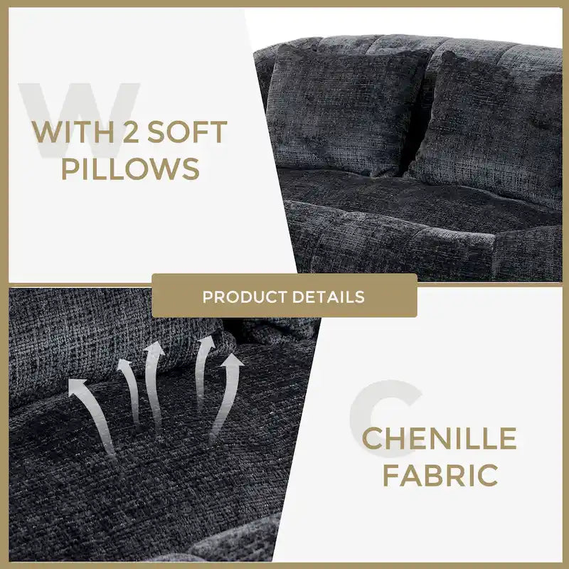 GDFStudio - Laurel-Chenille-Zweisitzer mit hochdichtem Schaumstoff und extra großem Komfort