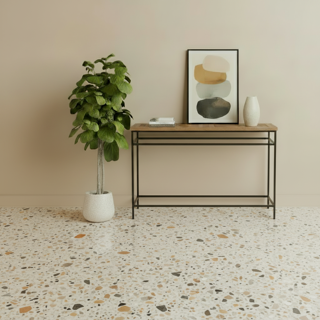 Console Table with Sideboard Terrazzo Floor