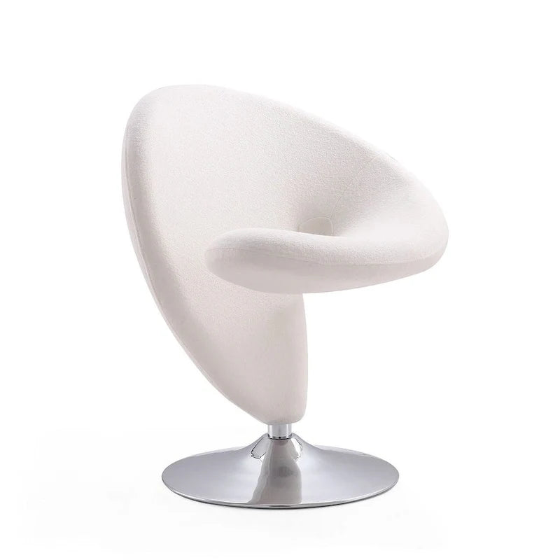 Manhattan Comfort Curl Akzent-Drehsessel aus Wollmischgewebe mit Chromgestell (2er-Set)