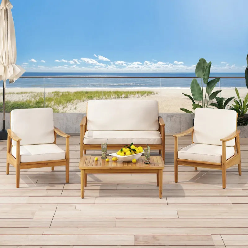 Willowbrook Outdoor-Sitzgruppe aus Akazienholz für 4 Personen von Christopher Knight Home