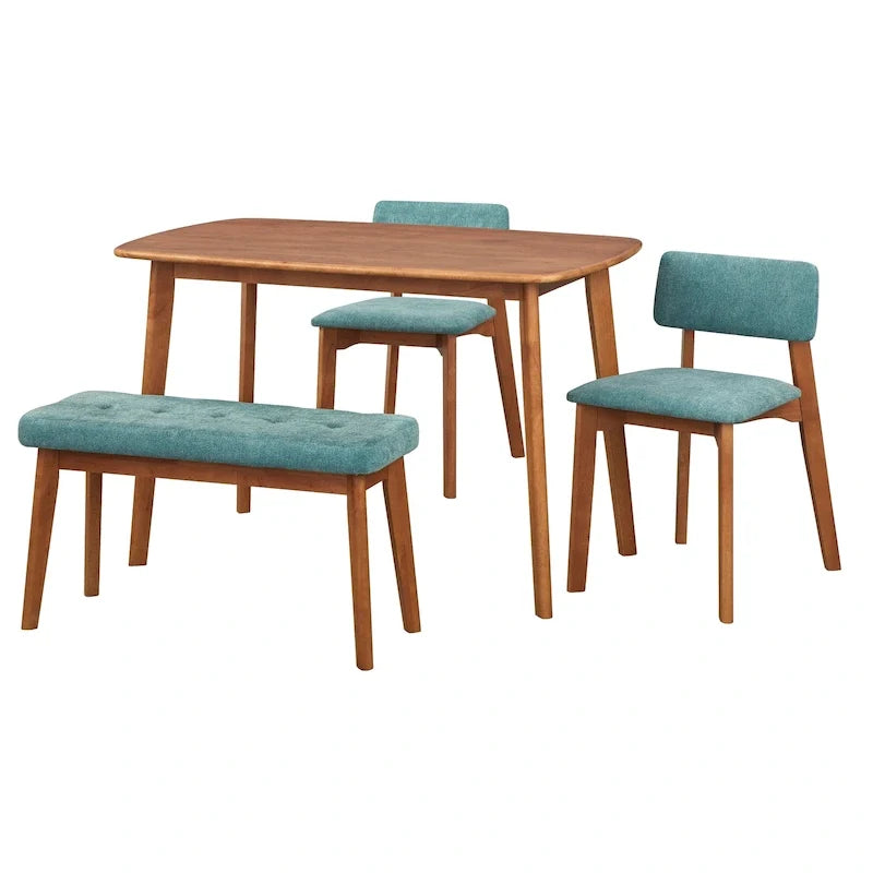 4-teiliges Esszimmer-Set aus Massivholz Simple Living Nettie