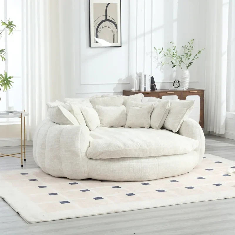 Komfortables Doppelschlafsofa im Loaf-Stil, übergroßes Schlafsofa mit Armlehnen