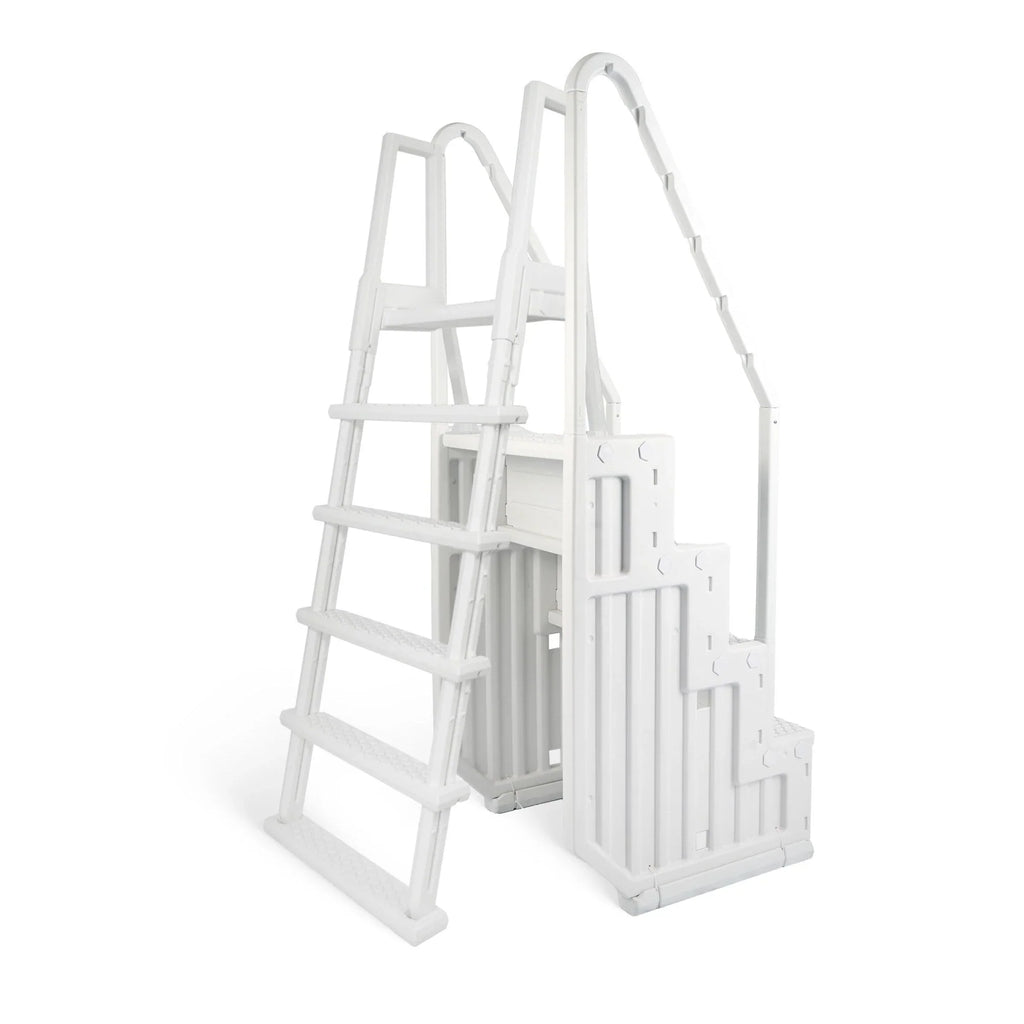 Blue Wave Easy zwembadtrap met buitentrap voor opzetzwembaden - 32.5 in. W x 56 in. D x 81 in. H