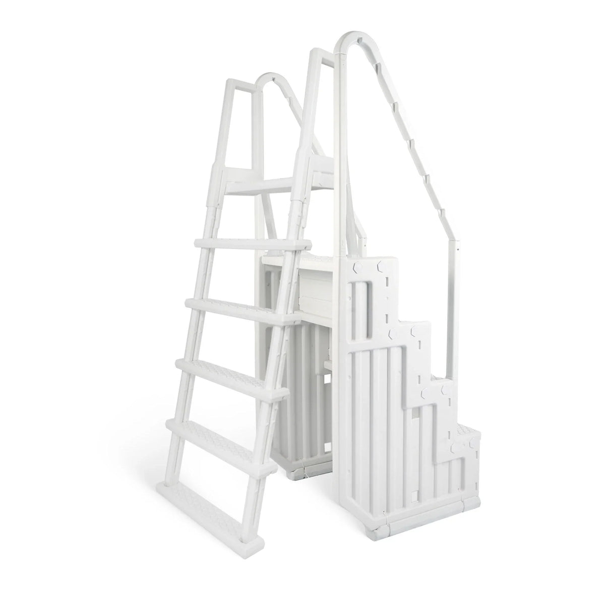 Blue Wave Easy zwembadtrap met buitentrap voor opzetzwembaden - 32.5 in. W x 56 in. D x 81 in. H