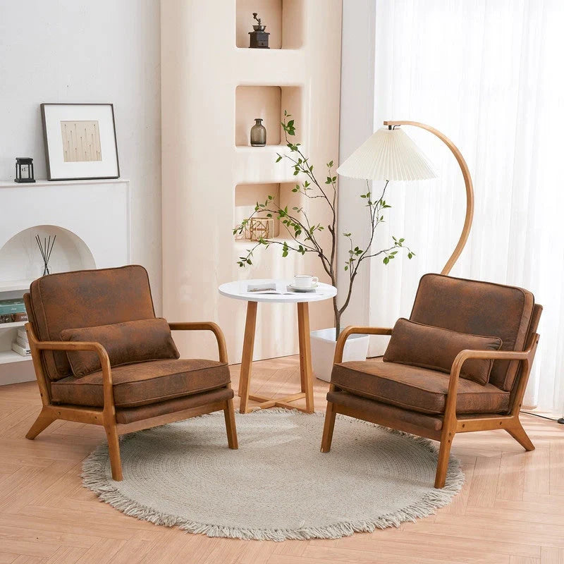 Gepolsterter Akzentstuhl im Mid-Century-Modern-Stil
