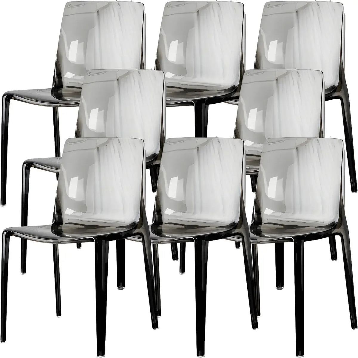 Amber Acrylic Armless Low Back Dining Chair