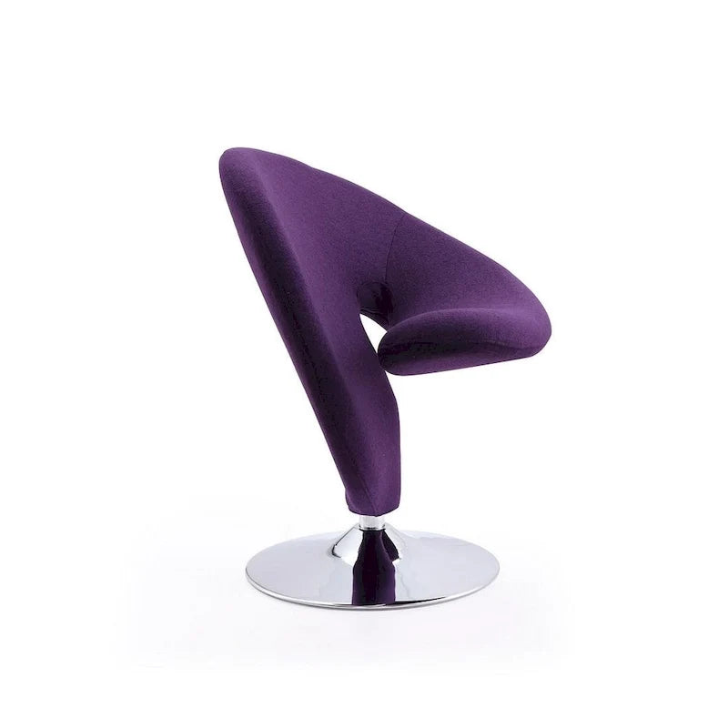 Manhattan Comfort Curl Akzent-Drehsessel aus Wollmischgewebe mit Chromgestell (2er-Set)