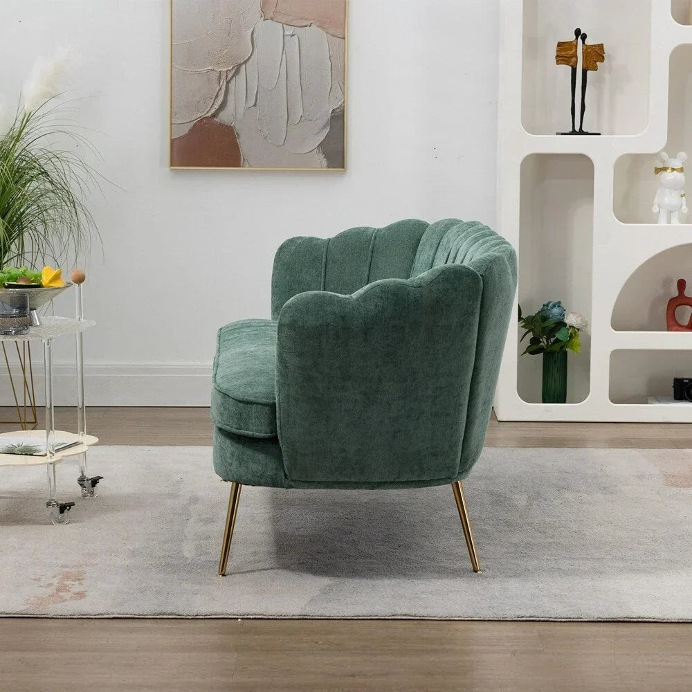 Kleines Mini-Zweisitzer-Sofa mit goldenen Metallbeinen - 2-Sitzer