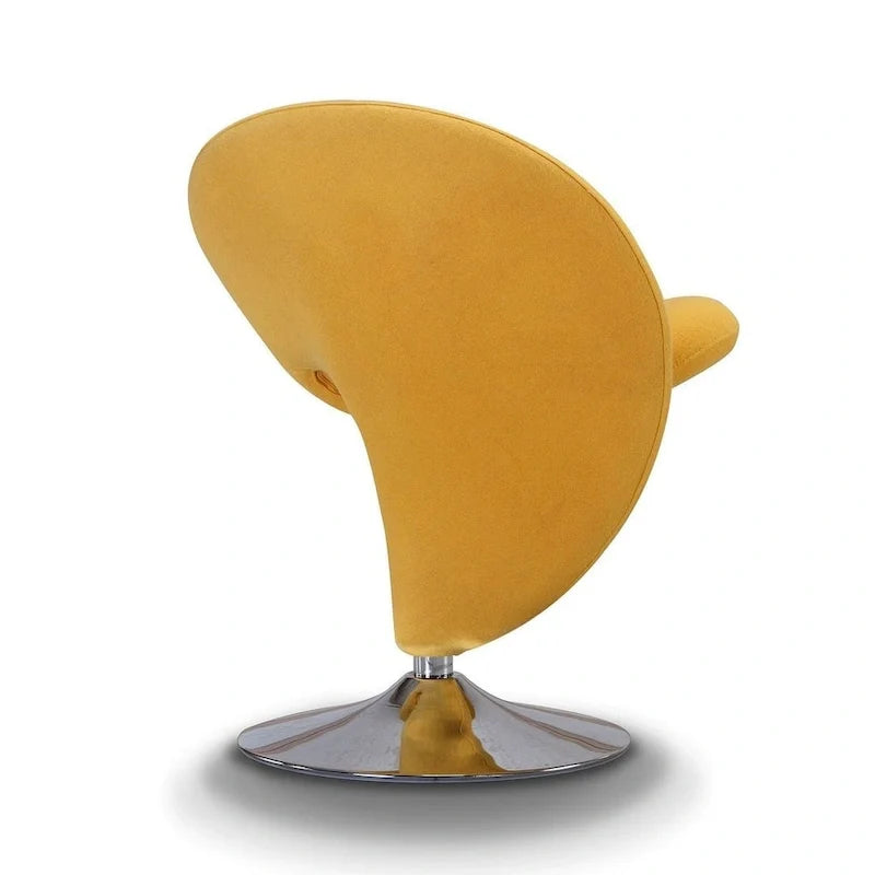 Manhattan Comfort Curl Akzent-Drehsessel aus Wollmischgewebe mit Chromgestell (2er-Set)