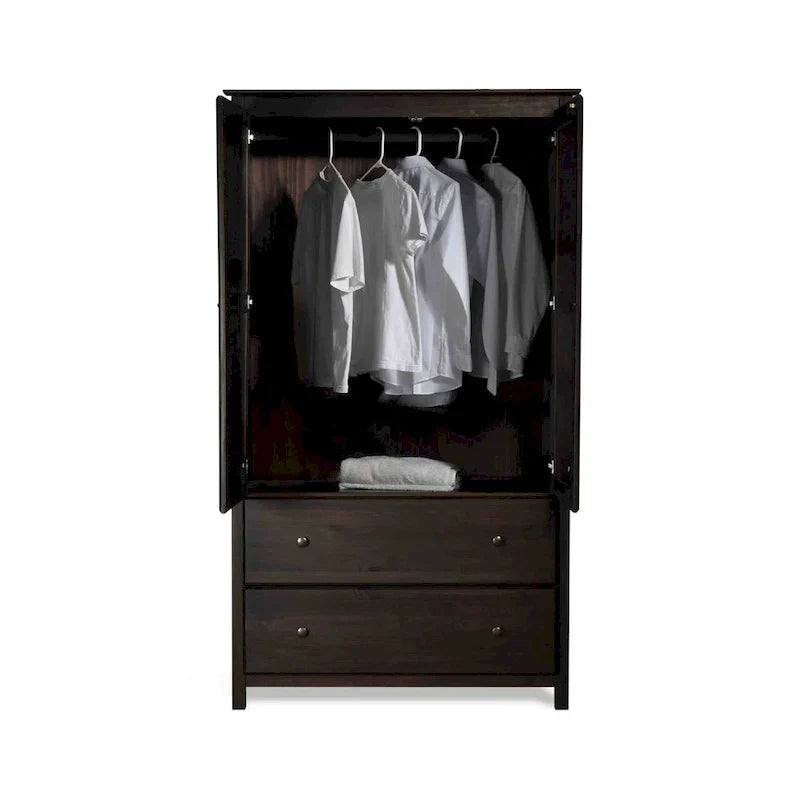 Kleiderschrank aus Massivholz mit 2 Türen - 41x72x22