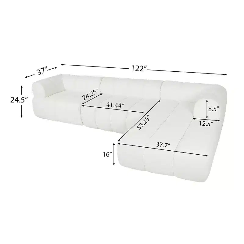 Christopher Knight Home Keri 122 modernes Ecksofa in L-Form mit hochdichtem Schaumstoff und niedriger Rückenlehne