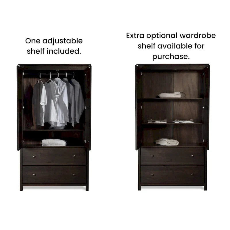 Kleiderschrank aus Massivholz mit 2 Türen - 41x72x22