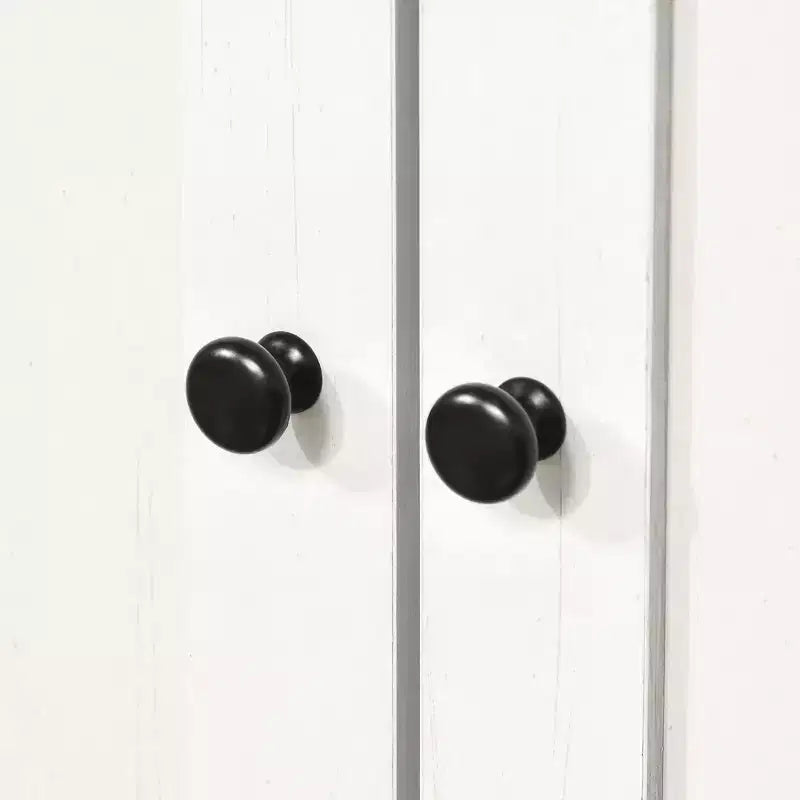 HOMCOM keukendressoir van 63.5 met opzetkast, voorraadkast met 4 planken, laden, glazen deuren met lijst en open werkblad voor magnetron